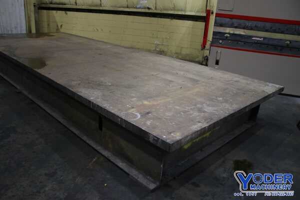 257" x 99-1/4" x 3", Solid steel plate on stand, #74980 - Image 1