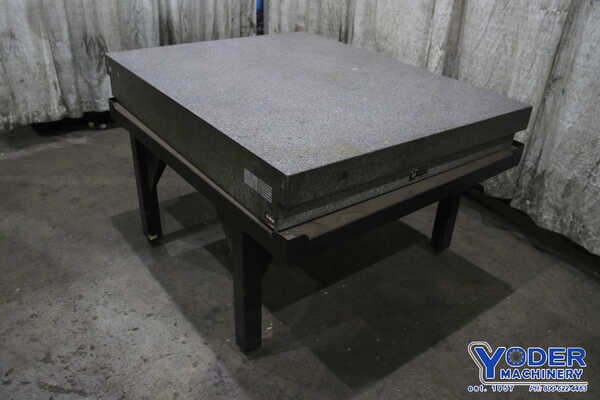48" x 60" x 10" Tru Stone, Sierra gray granite table on stand, #76219 - Image 1