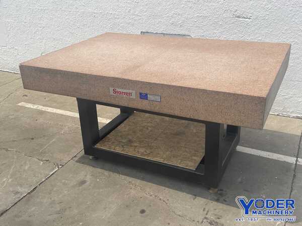 4 8" x 72" x 8" Starrett, crystal pink granite plate on stand, #76781 - Image 7