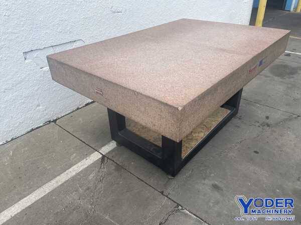 4 8" x 72" x 8" Starrett, crystal pink granite plate on stand, #76781 - Image 9