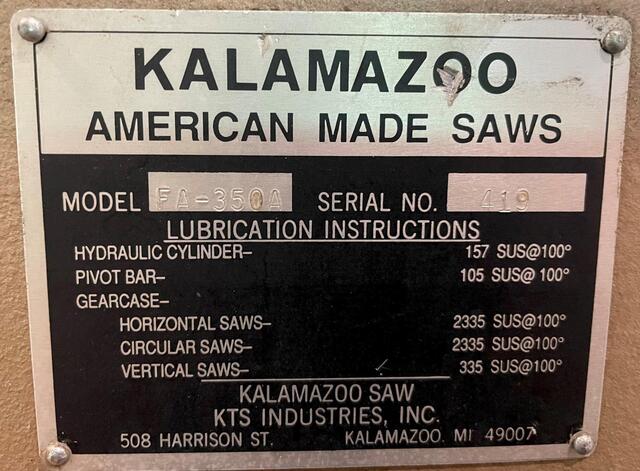 14" Kalamazoo #FA-350A, automatic cold saw, non-ferrous, 5" dia. solids, 3 HP - Image 9