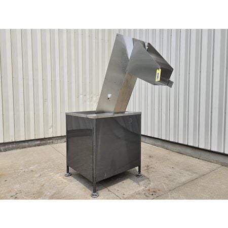 12" wide, Palace Packaging Machines, Inc. #H-15, Stainless Steel Sanitary Bottle Hopper Conveyor, 44.5" x 28" - Image 3