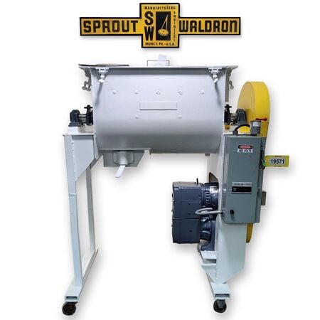 6 cu.ft. Sprout Waldron #B-6, Stainless Steel Jacketed Double Ribbon Blender, 21" width x 48" L flange, 14.9 - Image 1