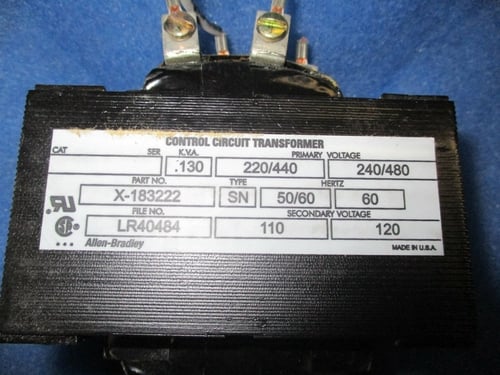 Allen-Bradley X-183222, control circuit transformer, .130 KVA, 1 year warranty - Image 4