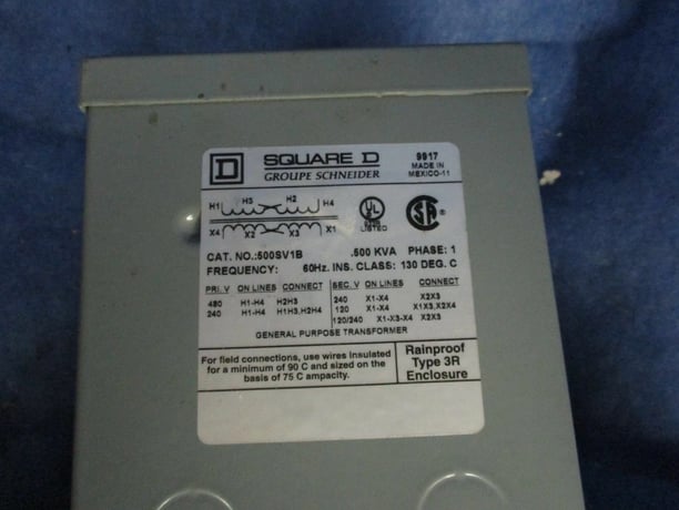 Square D #500SV1B, transformer rainproof enclosure type 3R, 2 yr warranty - Image 8