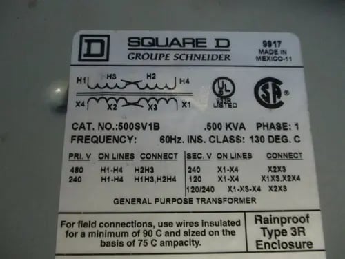 Square D #500SV1B, transformer rainproof enclosure type 3R, 2 yr warranty - Image 9