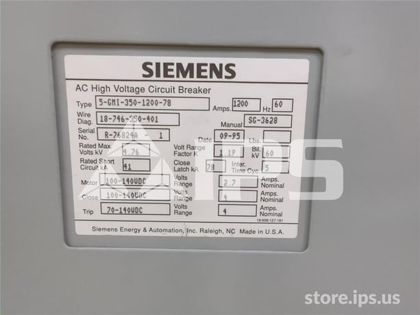 1200 Amps Sa 5-gmi-350 (5gmi 350) 125 Volts DC Control - Image 5