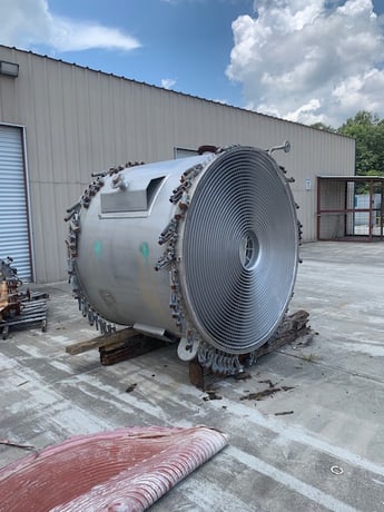 2561 sq.ft., Spiral heat exchanger, 174 psig @ 392 deg. F., 316L Stainless Steel - Image 1