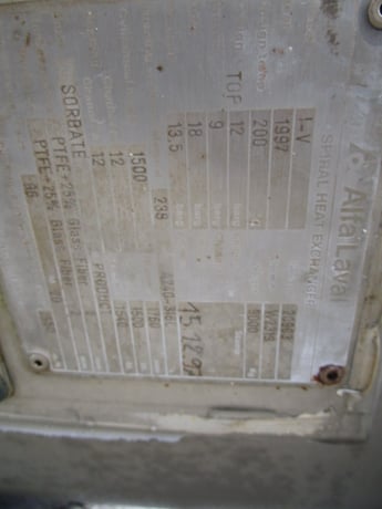2561 sq.ft., Spiral heat exchanger, 174 psig @ 392 deg. F., 316L Stainless Steel - Image 8