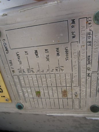 2561 sq.ft., Spiral heat exchanger, 174 psig @ 392 deg. F., 316L Stainless Steel - Image 9