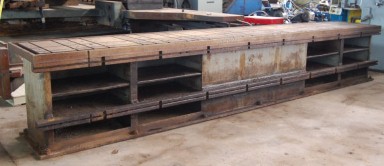 35" x 216" Cast Iron T-slotted work table - Image 1