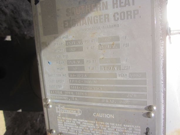 368 sq.ft., 100FV psi shell, 100FV psi tube, Southern Heat Exchanger, Vertical 304L Stainless Steel Heat - Image 5