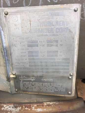 2633 sq.ft., 75FV psi shell, Southern, Vertical Heat Exchanger, 75FV psi tube, 32" diameter x 20' 0" F/F, 300 - Image 5