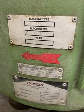 Rosler #R-125, 3 cu.ft. vibratory tumbling barrel with good controls, like new, 1993 - Image 5