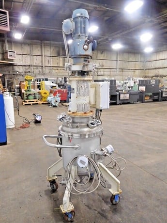100 liter Ann Tsung Machinery, Stainless tank w/2 HP agitator, 20" dia x 21" straight side - Image 6
