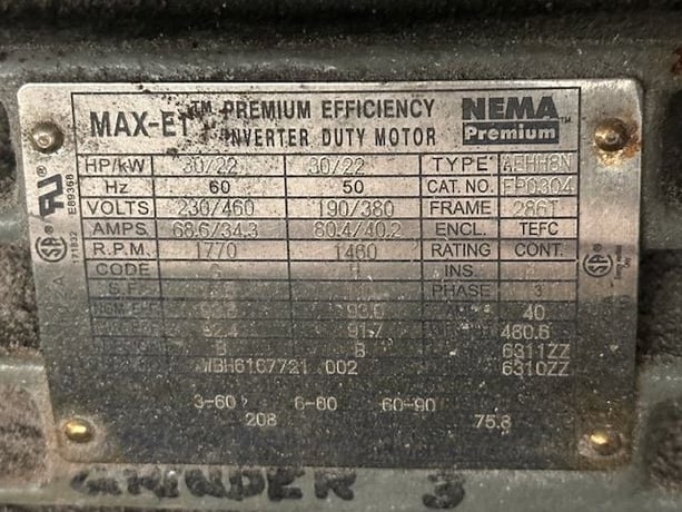 13" x 28" LR Systems, granulator mounted on mobile base, 30 HP, includes blower discharge, 1999 - Image 7