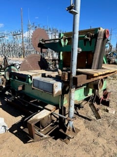 Corinth #AL36, Sawmill With Log Turner, 100 HP 3 Phase Motor, Helle Log Turner, infeed table - Image 1
