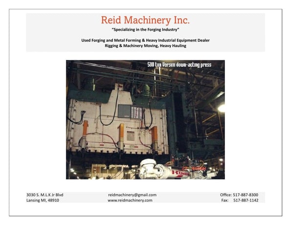 500 Ton, Verson #500-HD4-108-96-4T, hydraulic down moving press, 30" stroke, 76" daylight, 46" SH - Image 1
