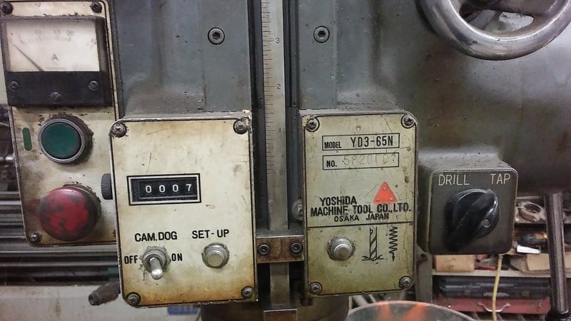Yoshida #YD3-65N, Geared Head Drill, 23" dia swivel table, 10" stroke, 12.5" throat, #4MT, S/n: 5820002 - Image 9
