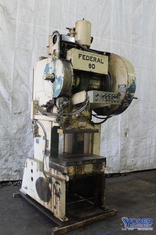 60 Ton, Federal #60, OBI press, 3" stroke, 12-1/2" Shut Height, air clutch & brake, 5 HP, 1974, #72242 - Image 1