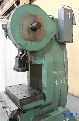 60 Ton, Rousselle #6E, OBI back geared press, 2" stroke, 15" Shut Height, air clutch & brake, #62635 - Image 6