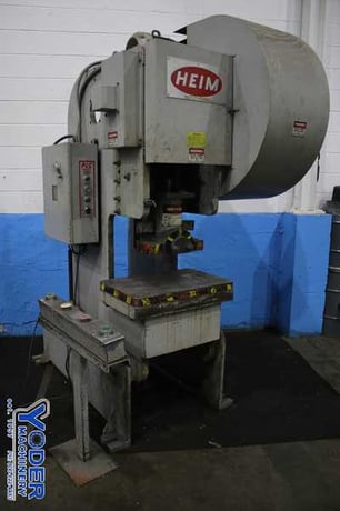 55 Ton, Heim #5-OBI-FW, OBI flywheel press, 3" stroke, 13" Shut Height, air clutch & brake, 1988, #75940 - Image 1
