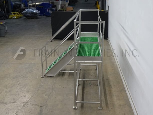 Material Handling, Stainless Steel mezzanine equipped with a 120" x 30" standing platform set 57" off the - Image 3