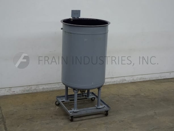 200 gallon Stainless Steel glass lined tank, 35" dia. x 48" straight wall, dish bottom, mounted on painted - Image 5