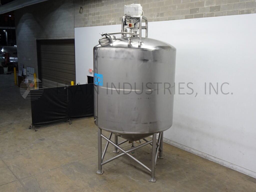 3000 gallon DCI, Stainless Steel jacketed process tank, 96" dia. x 120" deep, 89" straight wall, flip up - Image 5