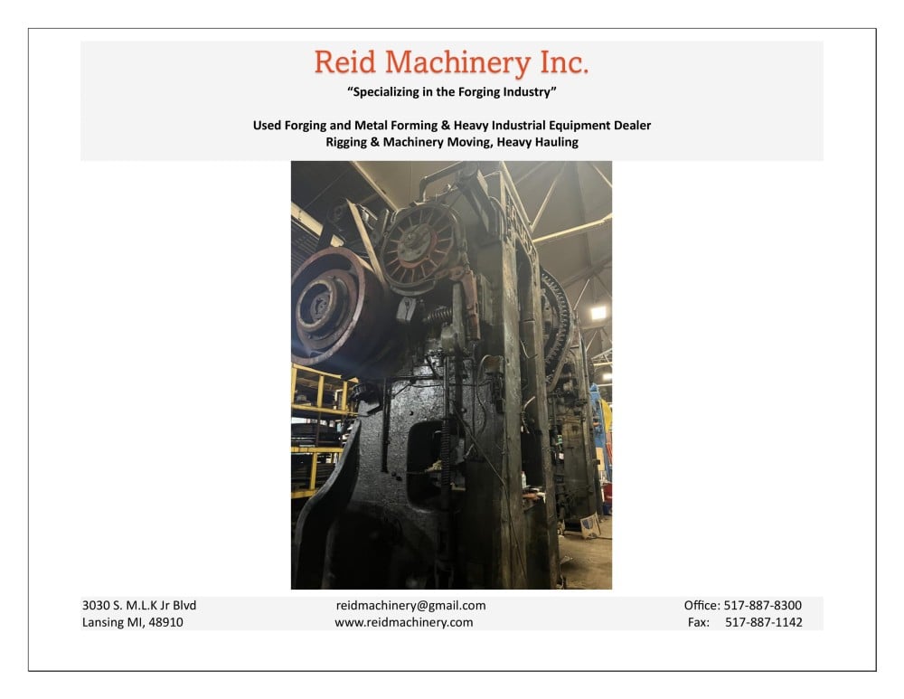 1600 Ton, Ajax, mechanical forging press, 41" x 39" bed area, 65 SPM - Image 2