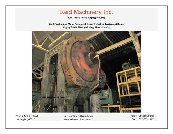 2500 Ton, Ajax, mechanical forging press, 14" stroke, 60" x 47" bed area, 50 SPM - Image 2