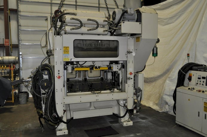 90 Ton, Lem #4508C, high speed straight side double crank, 3.1" stroke, 9.8" Shut Height, 45-150 SPM, 11" - Image 5