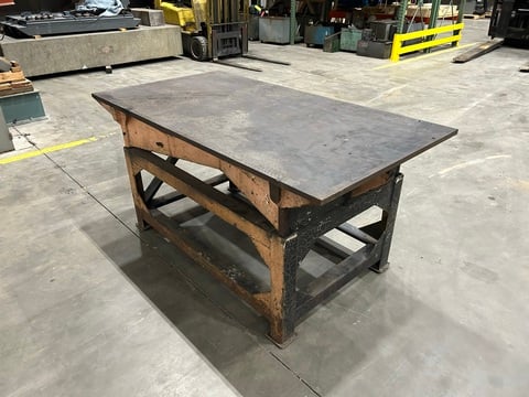 5.8' L x 3' D x 3/4" thick top, Welding table - Image 2