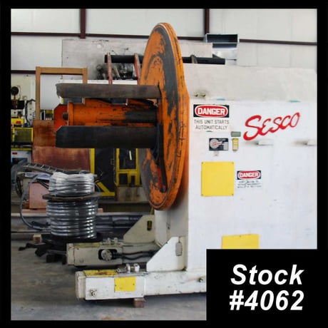 30000 lb. Sesco #55-536, coil reel & car, 36" width, 72" outside dimensions, 24" ID, 3-arm hydraulic - Image 1