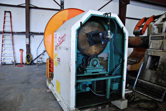 30000 lb. Sesco #55-536, coil reel & car, 36" width, 72" outside dimensions, 24" ID, 3-arm hydraulic - Image 6
