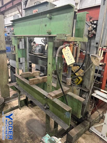 50 Ton, OTC #A, hydraulic H-frame press, 6-1/4" stroke, 36" btwn uprights, air powered, #75431 - Image 6