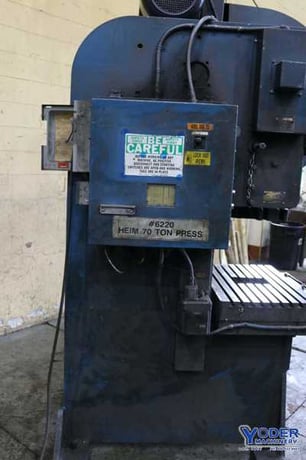 70 Ton, Heim #7GA Flywheel, gap frame single crank press, 3" stroke, air clutch, 1986, #73274 - Image 9