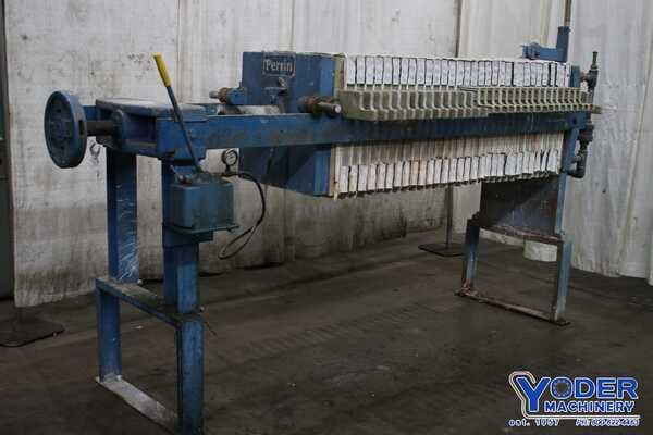 25" x 25" Perrin #POB14162-CR, 32 plate filter press, 2-1/8" plate thickness, #76396 - Image 1
