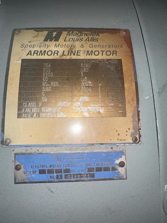 200 HP 1190 RPM Louis Allis, Frame 509U, TEFC-XP, Ball, 2300 Volts - Image 2