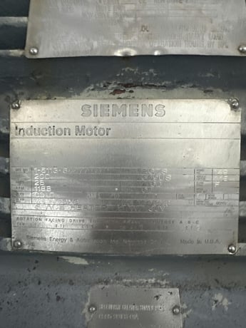 200 HP 1188 RPM Siemens, Frame 509US, TEFC, BB, used, 4160 Volts - Image 2