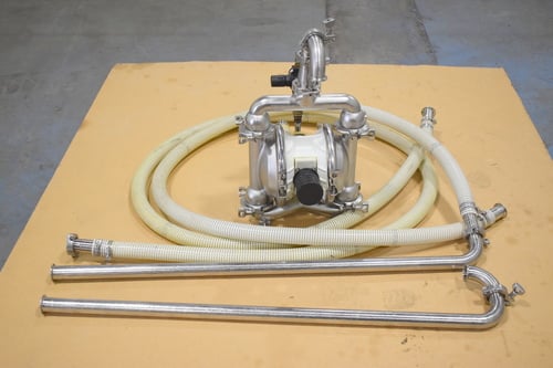 Nomad #NO4-5020-03P, pneumatic diaphragm pump, Stainless Steel, inlet/outlet hoses - Image 5