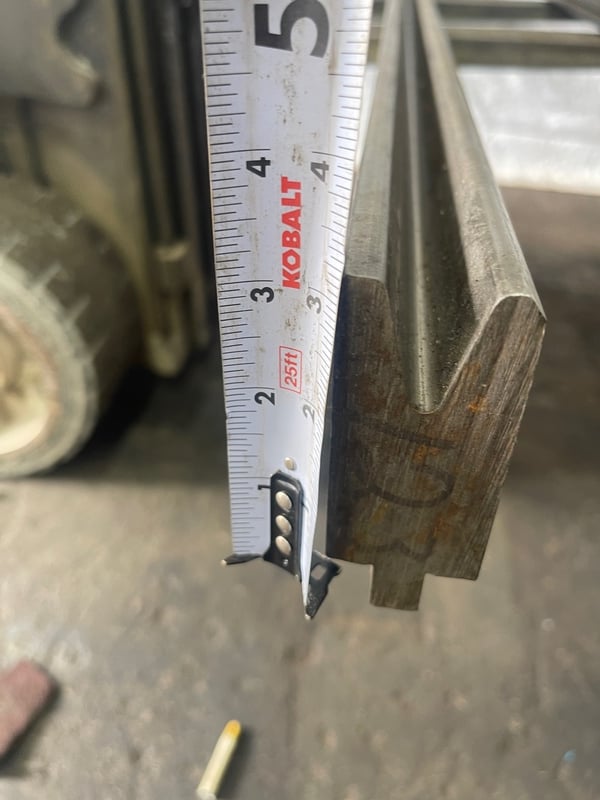 102-3/4" L, Pacific, acute female press brake die, 1-3/4" die width, 3-1/8" die height, 1/2" tang, #76986 - Image 4