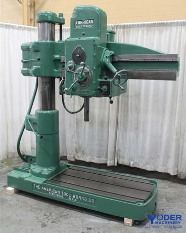 4' -9" American #Hole-Wizard, radial arm drill, power elevation, 30" x53" base, 5 HP, #62917 - Image 1