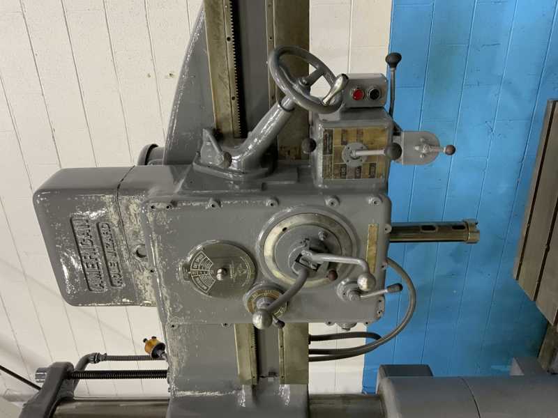 4' -11" American, radial arm drill, 35" x57" base, power elevation & clamping, 5 HP, #71937 - Image 4