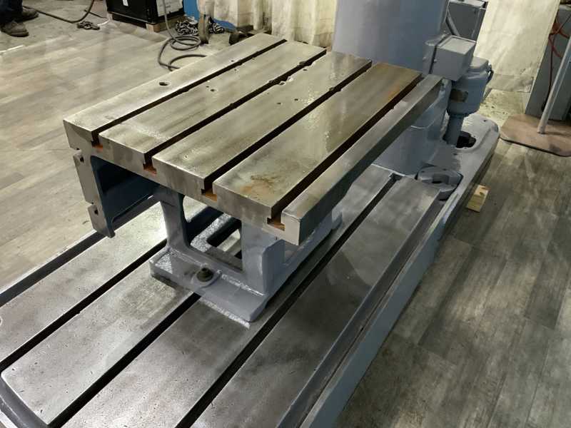 4' -11" American, radial arm drill, 35" x57" base, power elevation & clamping, 5 HP, #71937 - Image 6