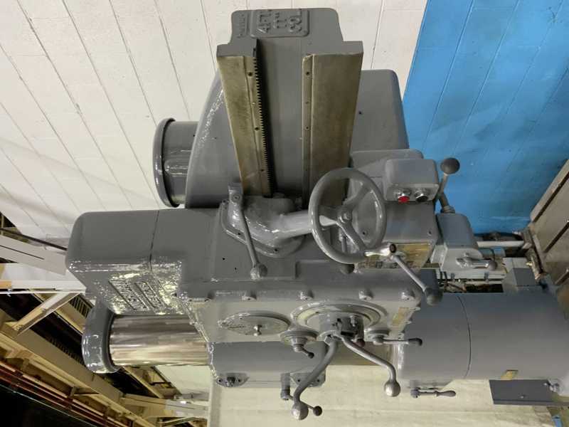 4' -11" American, radial arm drill, 35" x57" base, power elevation & clamping, 5 HP, #71937 - Image 8