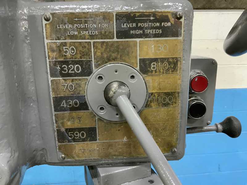 4' -11" American, radial arm drill, 35" x57" base, power elevation & clamping, 5 HP, #71937 - Image 10