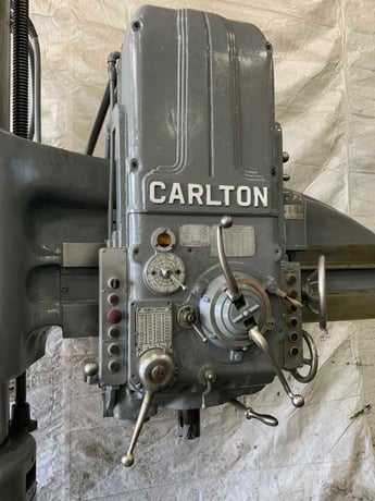 4' -15" Carlton #3A, radial drill, 42" x53" base, power elevation & clamping, 10 HP, #75462 - Image 3