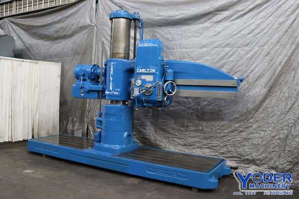 6' -17" Carlton #4A, radial drill, 48" x76" base, power elevation & clamping, 15 HP, #71032 - Image 1