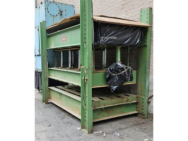 Hofer #HOP-160-K, hydraulic door/veneer heav, 63" deep x 98" long platen, (8) 3-1/4" cylinders, 32" - Image 1